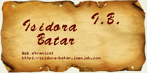 Isidora Batar vizit kartica